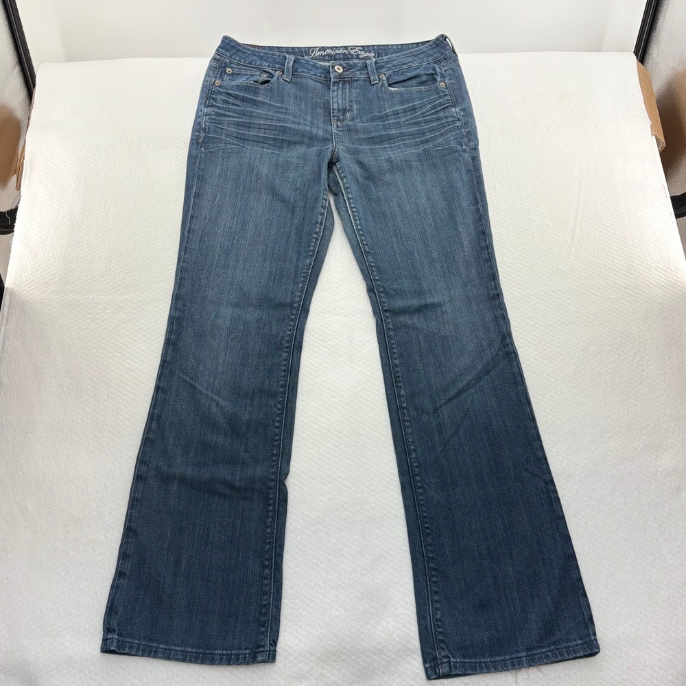American Eagle True Boot Jeans Womens 10 Regular Medium Wash Blue Denim Stretch
